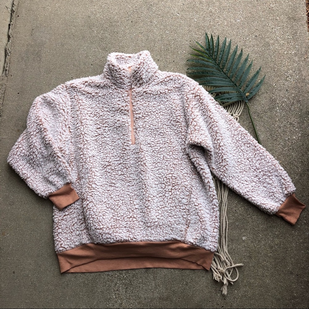 New Express Wubby Sherpa Pullover Jacket Size Medium